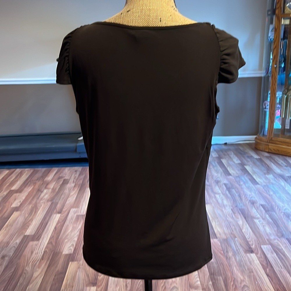 Size L brown deep v neck top - Picture 4 of 4